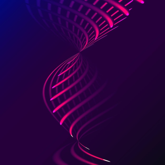 Piękna fioletowo-różowa abstrakcyjna magiczna energia elektryczna spirala skręciła kosmiczne kraty ognia linii