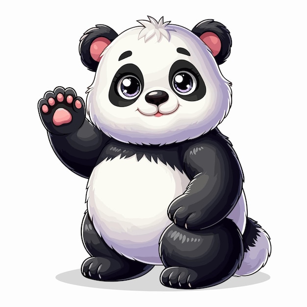 Piękna Ilustracja Panda Vector Cartoon