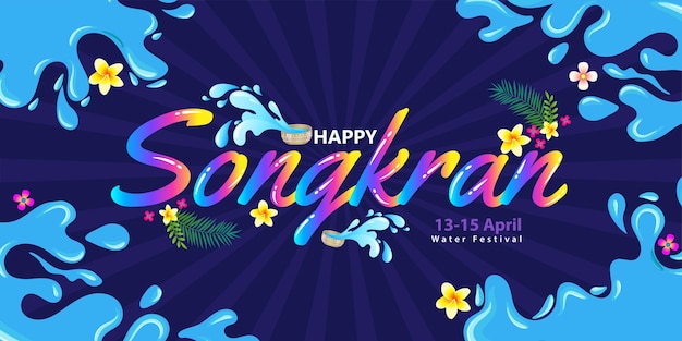 Piękna Ilustracja Songkran Z Gradientem Koloru