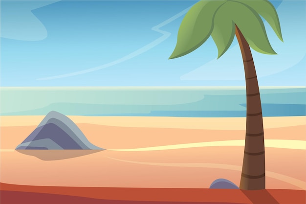 Plik wektorowy piękna ilustracja wektorowa krajobraz plaży