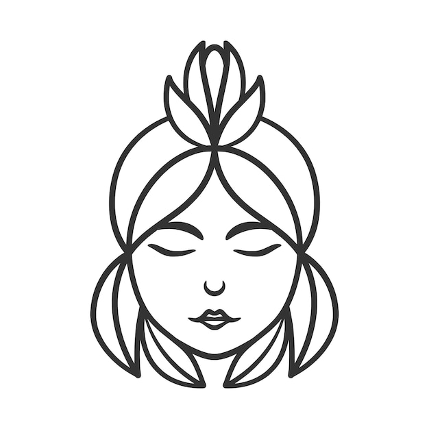 Piękna kobieta Logo projekt linii sztuki