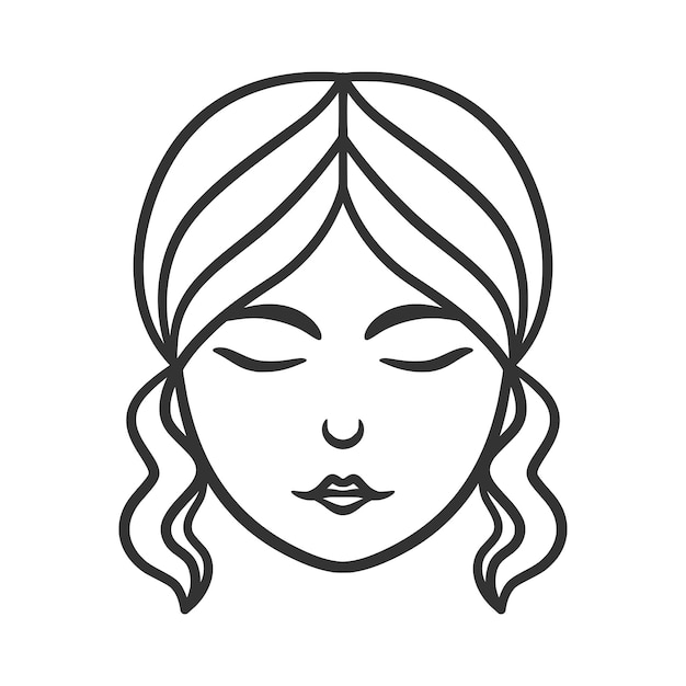 Piękna kobieta Logo projekt linii sztuki