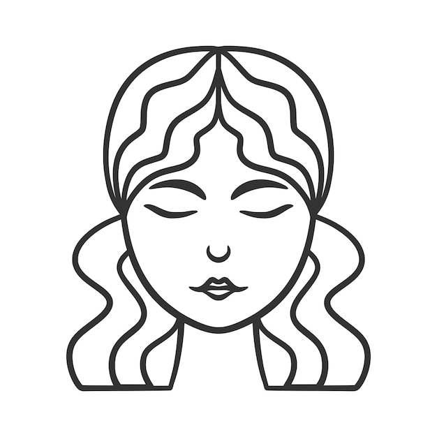 Piękna Kobieta Logo Projekt Linii Sztuki