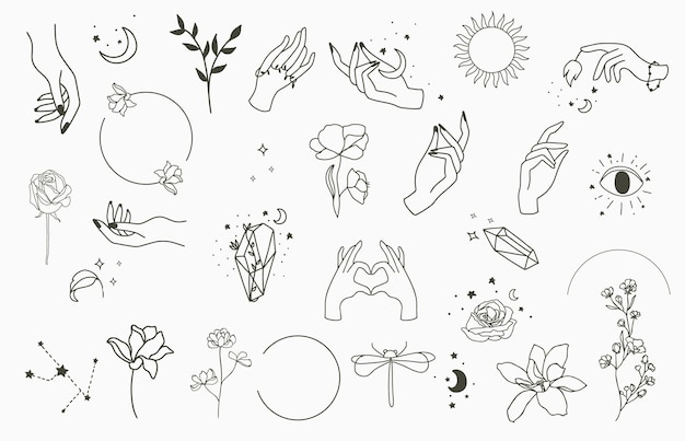 Piękna kolekcja okultystyczna z handgeometricflower