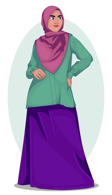 Plik wektorowy piękna muzułmańska dziewczyna w hidżabie