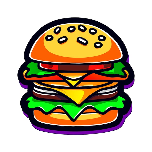 Plik wektorowy piękna realistyczna ikona fast foodów burgerowych