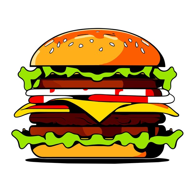 Plik wektorowy piękna realistyczna ikona fast foodów burgerowych