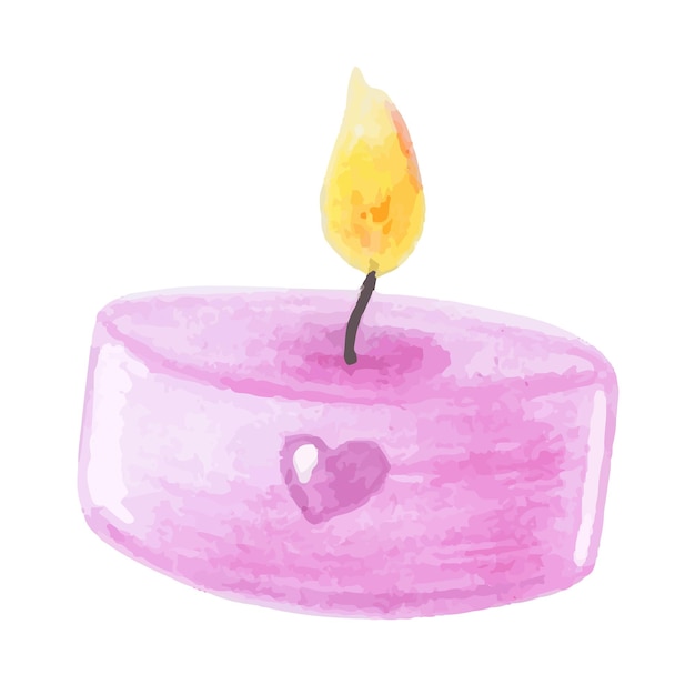 Piękna różowa świeca ręcznie rysowane, wektor