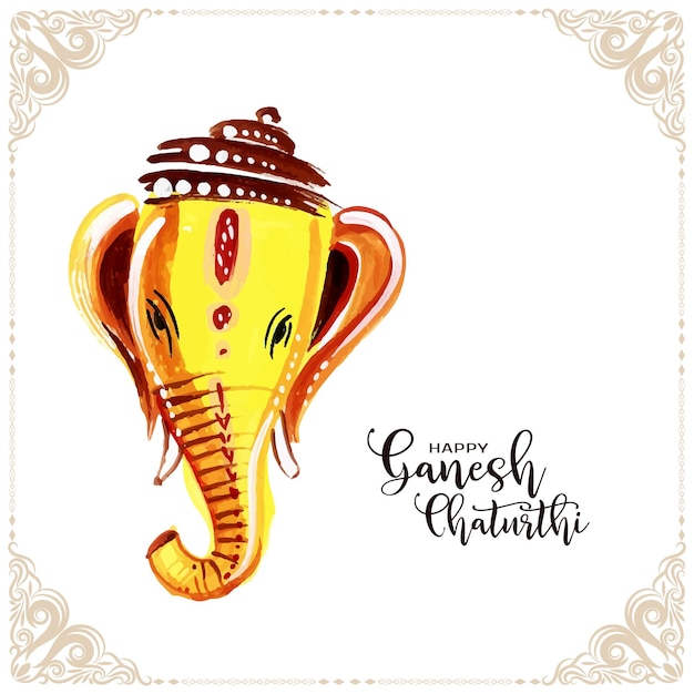 Piękne Tło Festiwalu Kultury Happy Ganesh Chaturthi