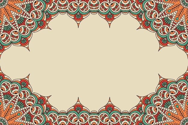 Plik wektorowy piękne tło ozdobione kolorową ramą mandali