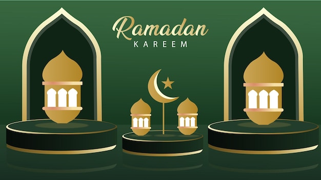 Piękne Tło Ramadan Kareem Z Wzorem Grafiki Wektorowej