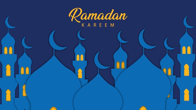 Piękne Tło Ramadan Kareem Z Wzorem Grafiki Wektorowej