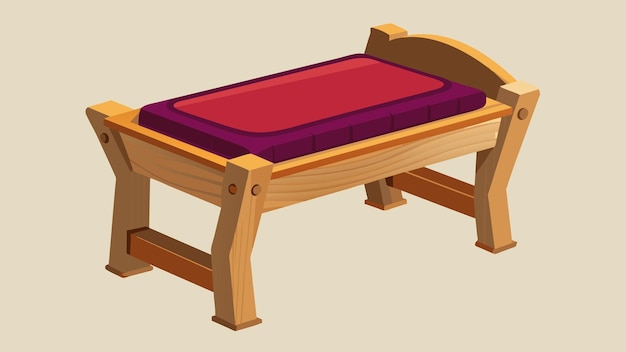 Plik wektorowy pięknie wykonany drewniany klęcznik ogrodowy z luksusową aksamitną poduszką zapewniającą komfort i