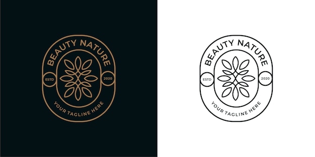 Plik wektorowy piękno przyrody vintage projektowanie logo sztuki linii