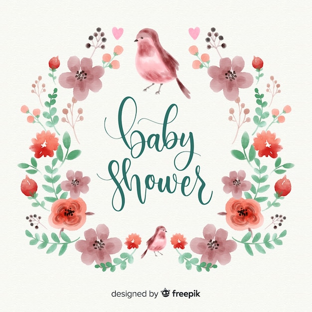 Piękny Akwarela Baby Shower Szablon