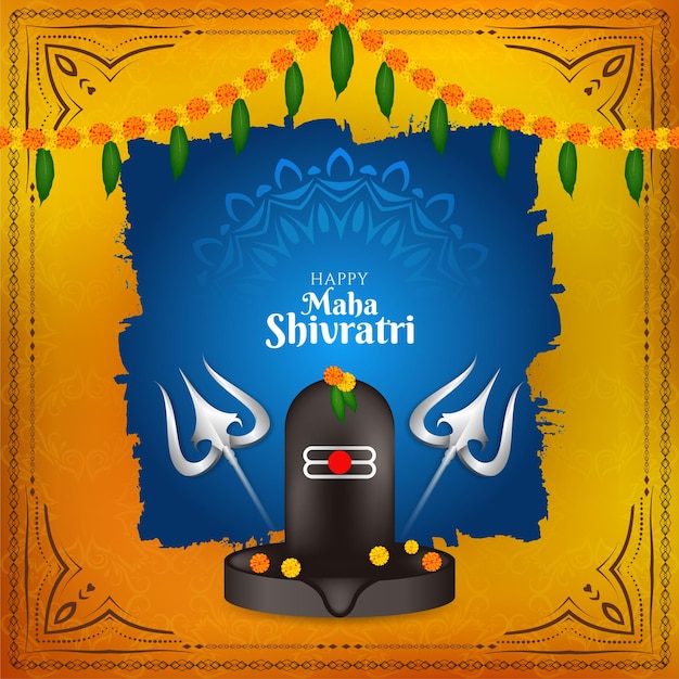 Piękny Happy Maha Shivratri Celebracja Tło Wektor