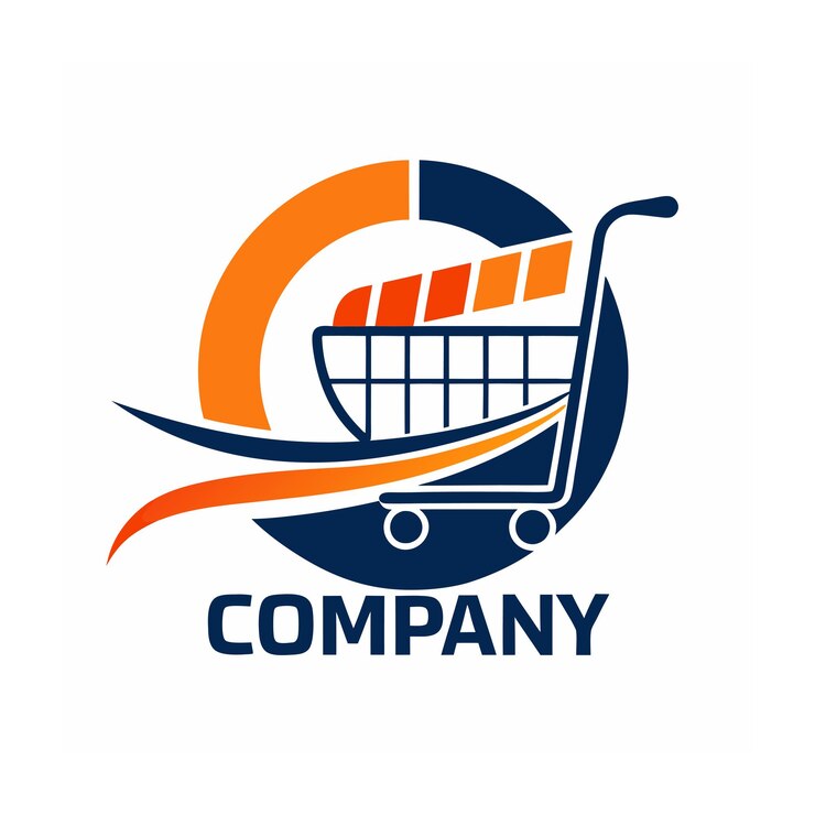 Wektor piękny i unikalny projekt logo dla firmy e-commerce i sprzedaży detalicznej