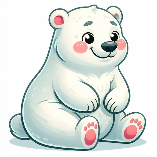 Piękny Niedźwiedź Polarny Wektor Ilustracja Z Kreskówek