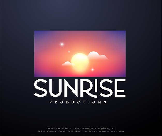 Piękny Projekt Logo Porannego Wschodu Słońca