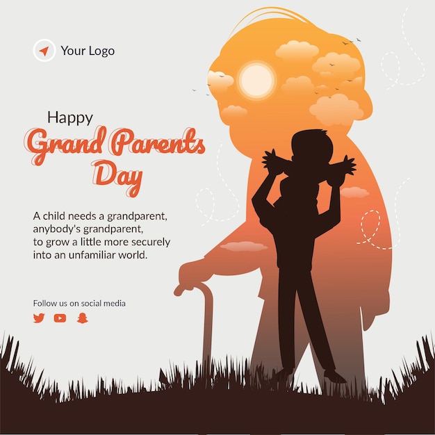 Piękny Projekt Szablonu Baneru Szczęśliwego Dnia Dziadków