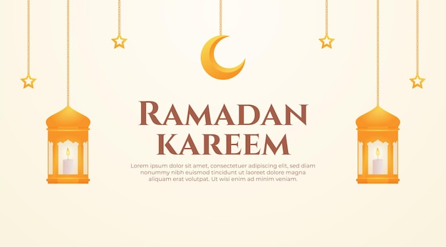 Piękny Ramadan Kareem Z Latarnią I Miękkim Tłem