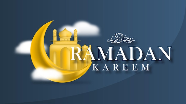 Piękny Ramadan Kareem Z Meczetem 3d