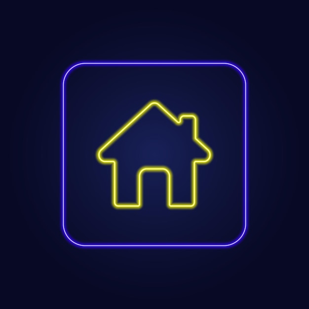 Piękny stylowy kolorowy neon ikona domu ilustracji wektorowych