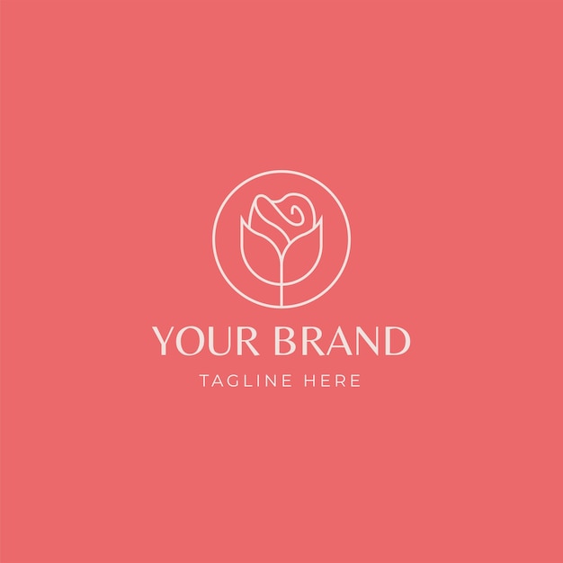 Piękny szablon logo monoline Rose
