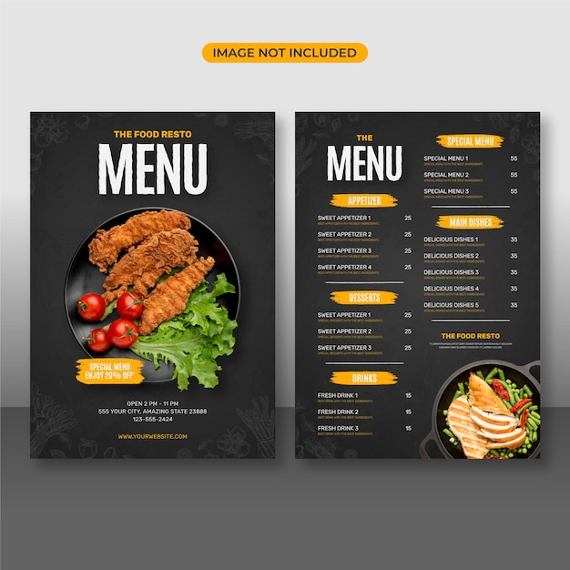 Plik wektorowy piękny szablon projektu menu jedzenia