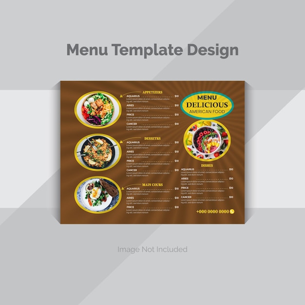 Piękny szablon projektu menu żywności