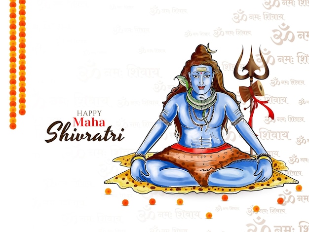 Piękny Szczęśliwy Maha Shivratri Indyjski festiwal hinduski świętowanie powitanie tło