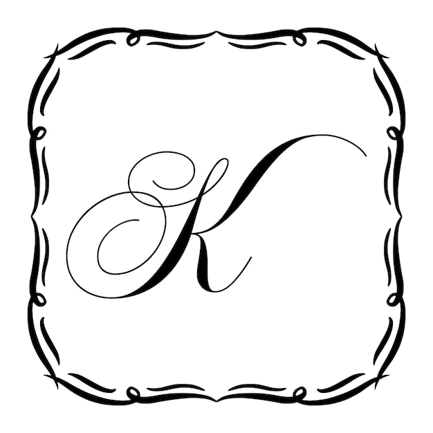 Piękny Vintage Monogram Rama Wektor Kwiecisty Element Projektu Kaligrafii Ilustracja Wektorowa