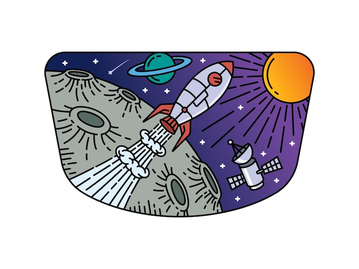 Wektor piękny widok w kosmosie ilustracja