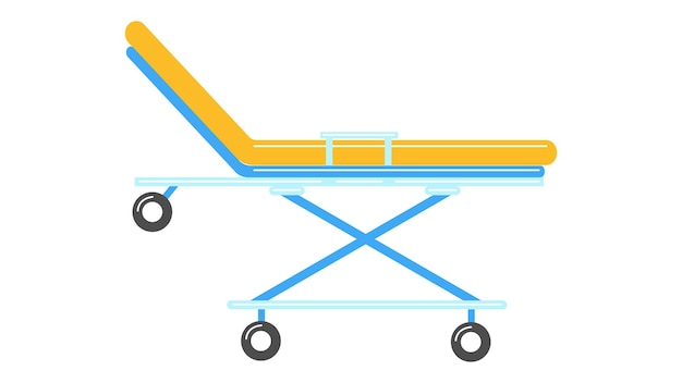 Piękny wózek medyczny na kółkach do łóżka w karetce do transportu pacjenta
