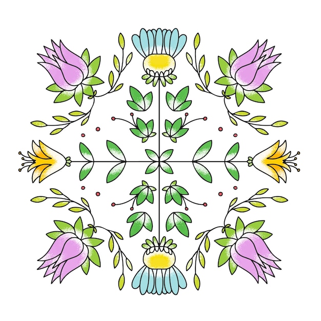 Plik wektorowy piękny wzór delikatnych kwiatów do projektowania pocztówek na jasnym tle