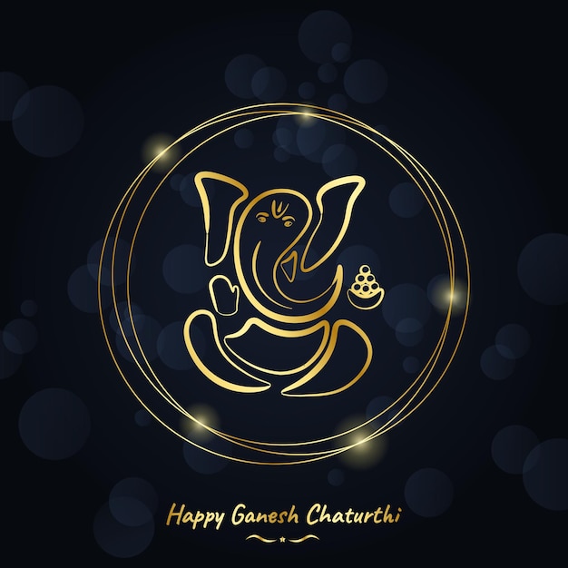 Plik wektorowy piękny złoty lord ganesh wektor wzór na tle festiwalu ganesh chaturthi