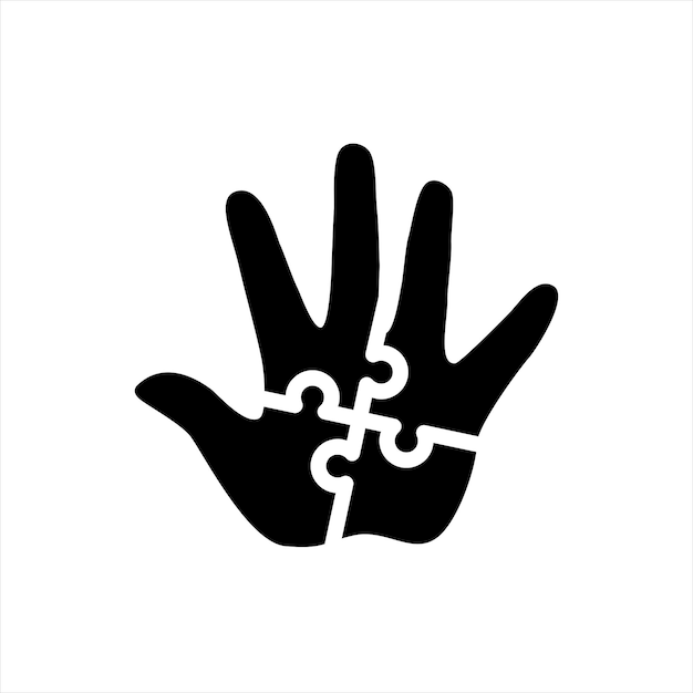 Plik wektorowy pielęgnacja dłoni z projektowaniem logo puzzli