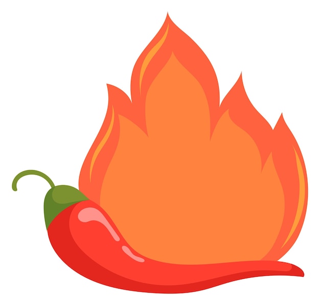 Pieprz Cayenne Z Płonącym Płomieniem Pikantny Symbol żywności