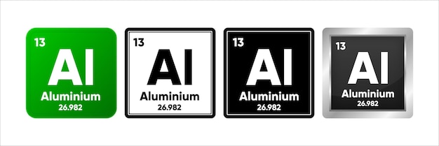 Pierwiastek Chemiczny Aluminium Z 13 Liczbami Atomowymi, Masą Atomową I Wartościami Elektroujemności Okresowe