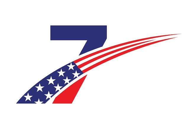 Pierwsza Litera 7 American Logo For Business Znak Firmowy I Firmowy Usa American Logotype
