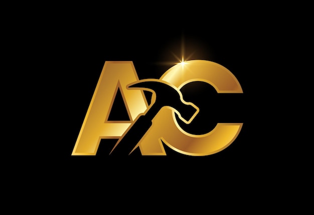 Pierwsza litera AC Logo Design Szablon wektor graficzny Symbol alfabetu dla firm