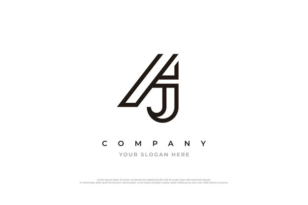 Pierwsza litera AJ Monogram Logo Design Vector