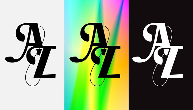 Pierwsza Litera Az Logo Projekt Kreatywnych Nowoczesny Symbol Ikona Monogram