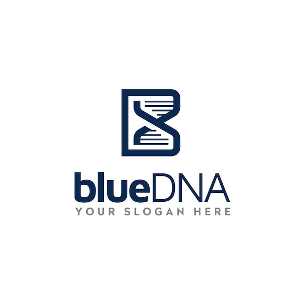 Pierwsza Litera B Ze Strukturą Dna Dla Projektu Logo Genetic Lab Bio