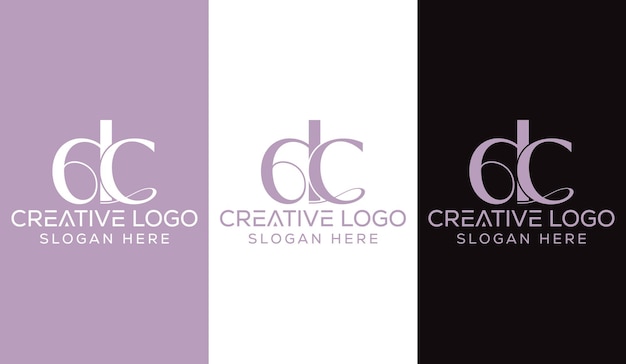 Pierwsza litera DC Logo Design Creative Modern Symbol Icon