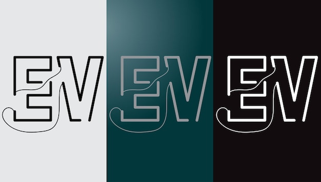 Pierwsza litera EV logo projekt kreatywny nowoczesny symbol ikona monogram