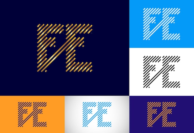 Pierwsza Litera Fe Logo Design Wektor Graficzny Symbol Alfabetu Dla Tożsamości Biznesowej