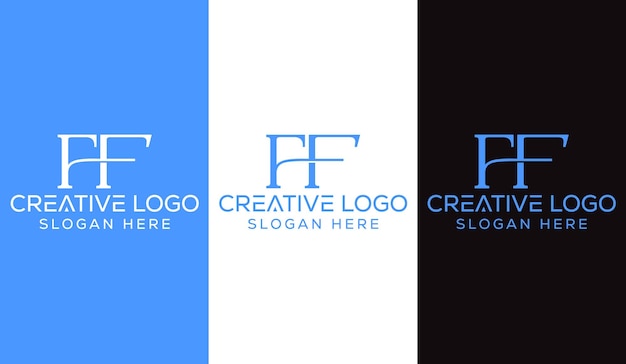 Pierwsza Litera Ff Logo Design Monogram Kreatywny Nowoczesny Znak Symbol Ikona