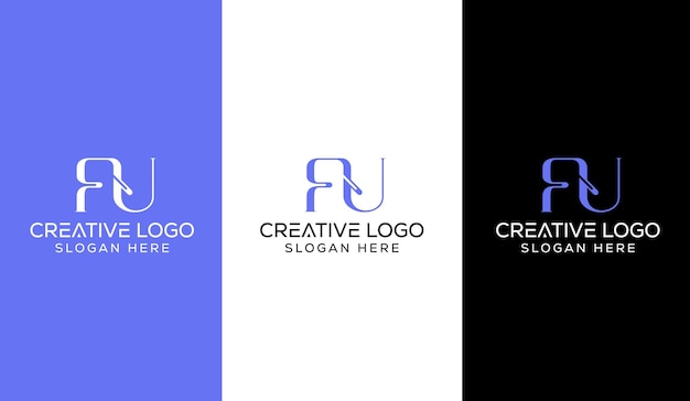 Pierwsza Litera Fu Logo Design Creative Modern Symbol Icon