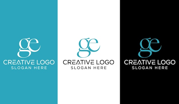 Pierwsza Litera Ge Logo Design Monogram Creative Modern Sign Symbol Icon